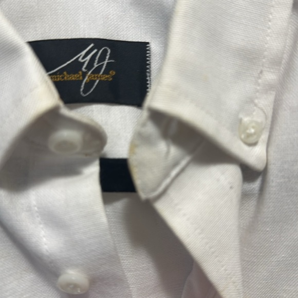 Michael James kids white button up collared shirt size 8 - Picture 3 of 7